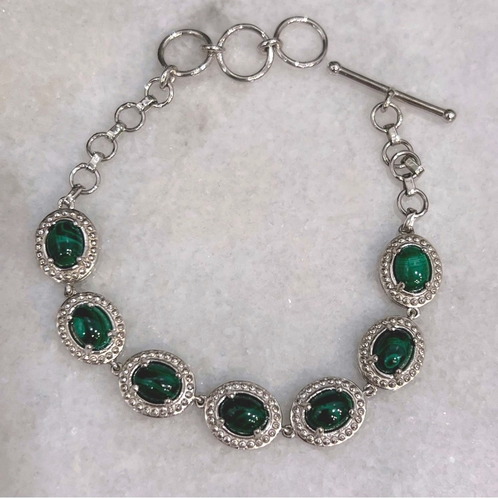 African Malachite Toggle Clasp Bracelet